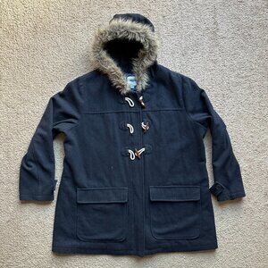 Old Navy Jacket Mens 2XL Parka Full Zip Wool Blend Black Pockets
